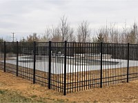 <b>4 Rail Flat Top Standard Bottom Black Aluminum Pool Code Fence</b>